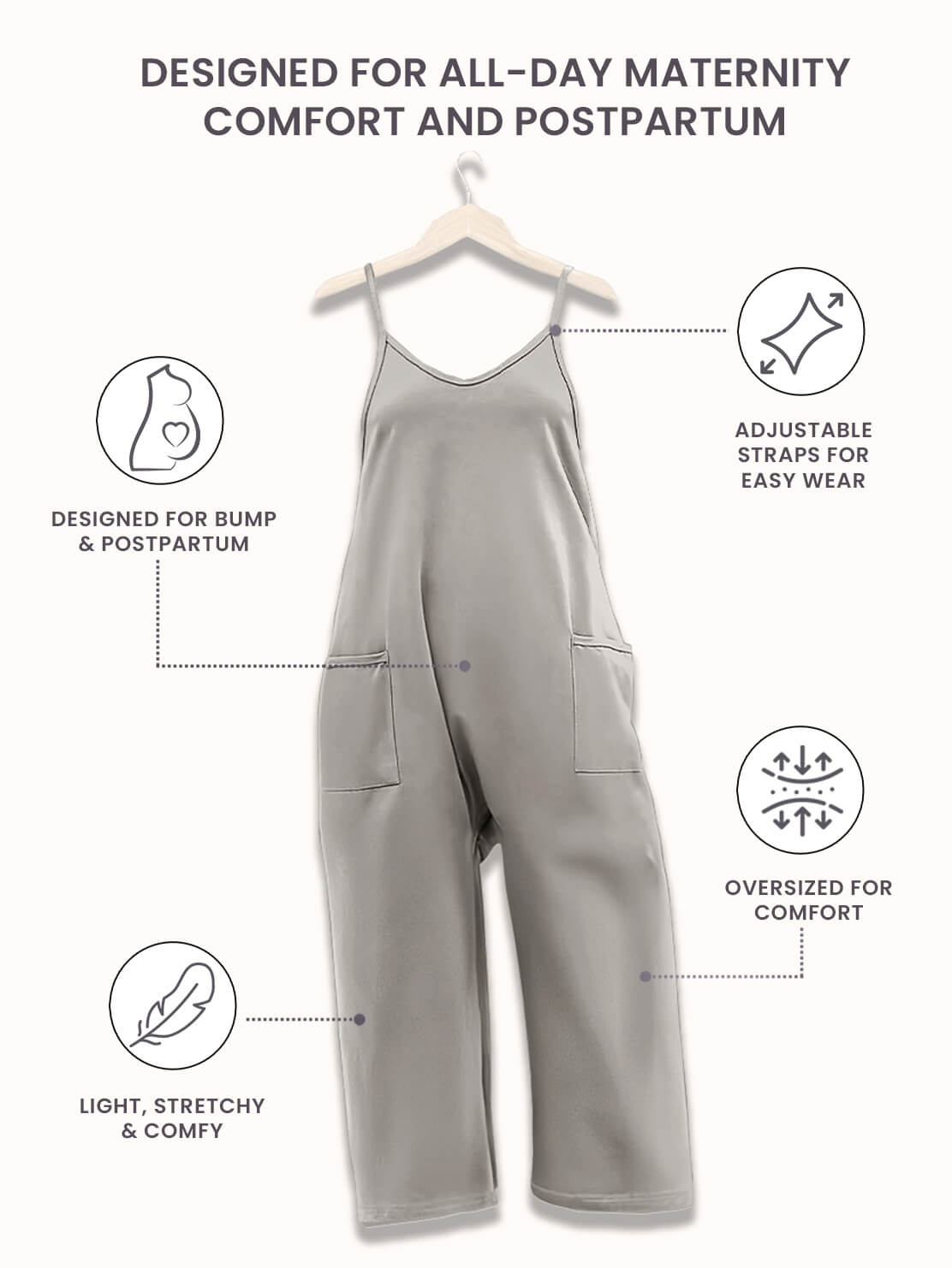 SERENITY MATERNITY JUMPSUIT