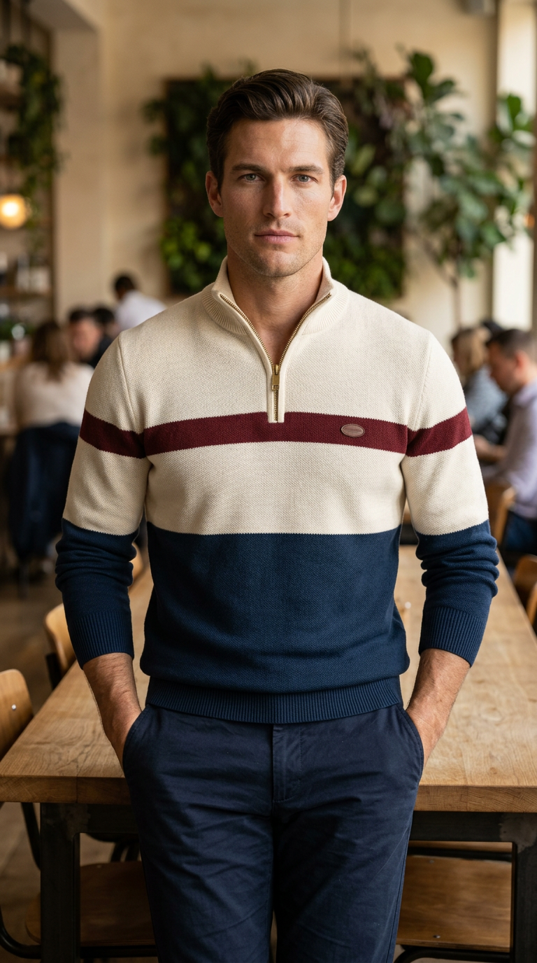 ALDEN CONTRAST QUARTER-ZIP
