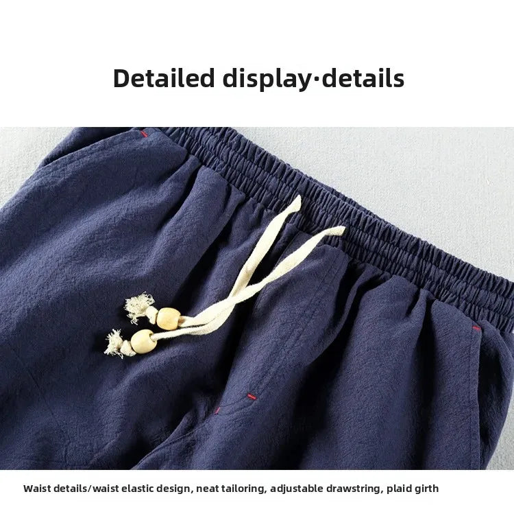 MARINA LINEN DRAWSTRING TROUSERS