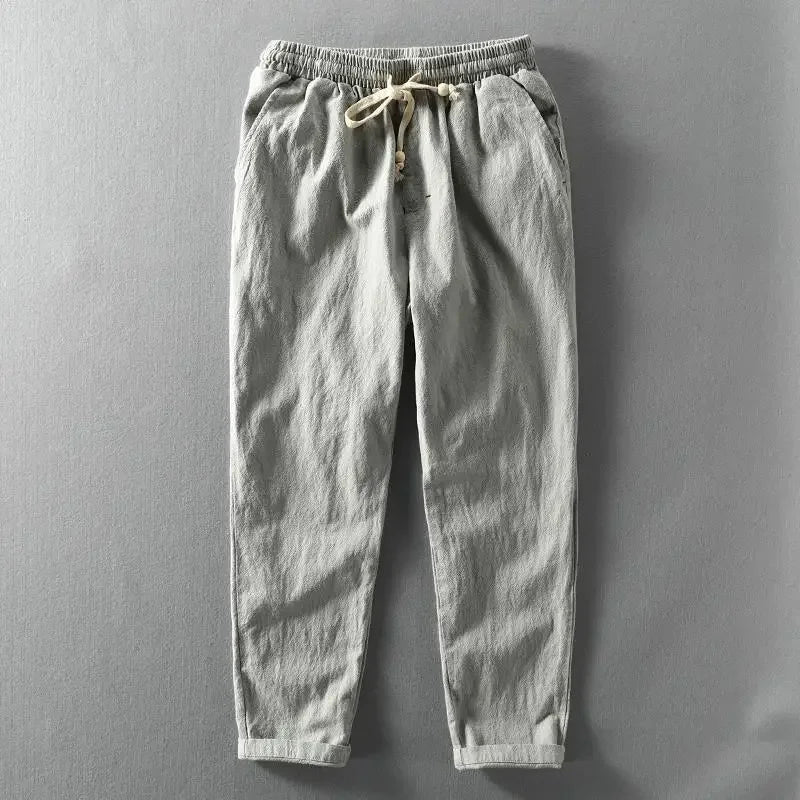 MARINA LINEN DRAWSTRING TROUSERS