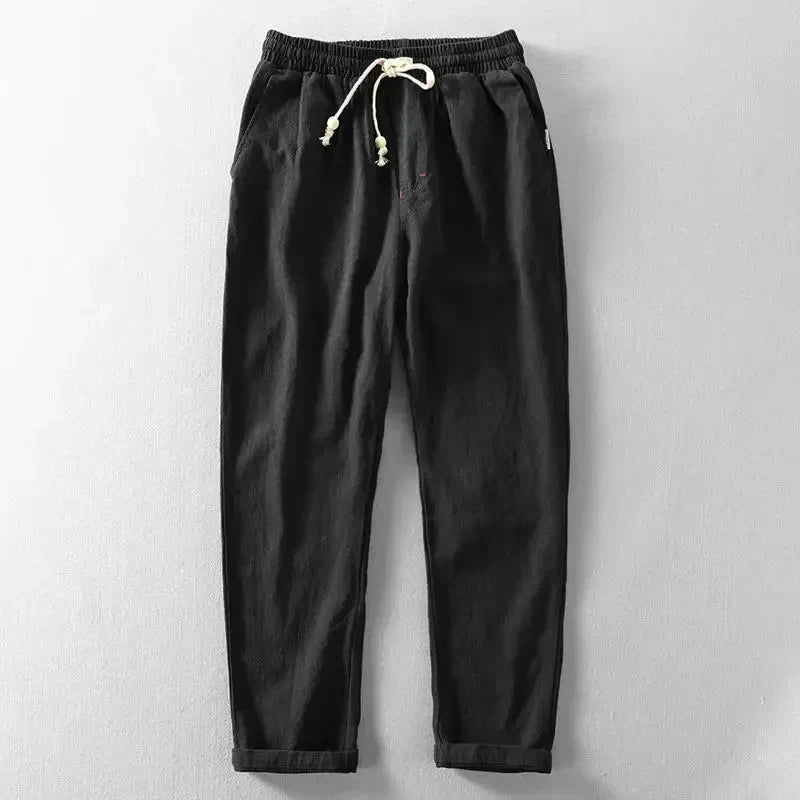 MARINA LINEN DRAWSTRING TROUSERS