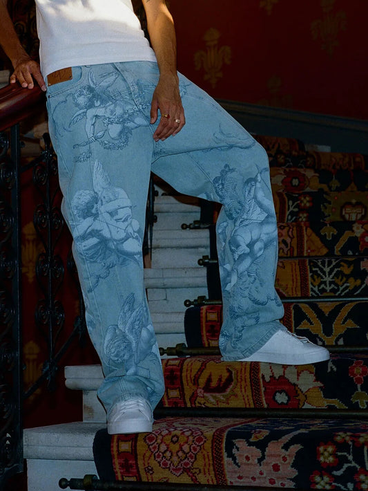 AMOUR WASHED BAGGY JEANS
