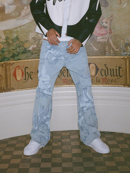 AMOUR WASHED BAGGY JEANS