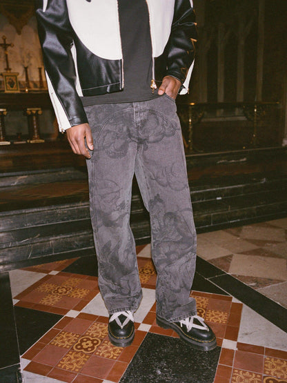 AMOUR WASHED BAGGY JEANS