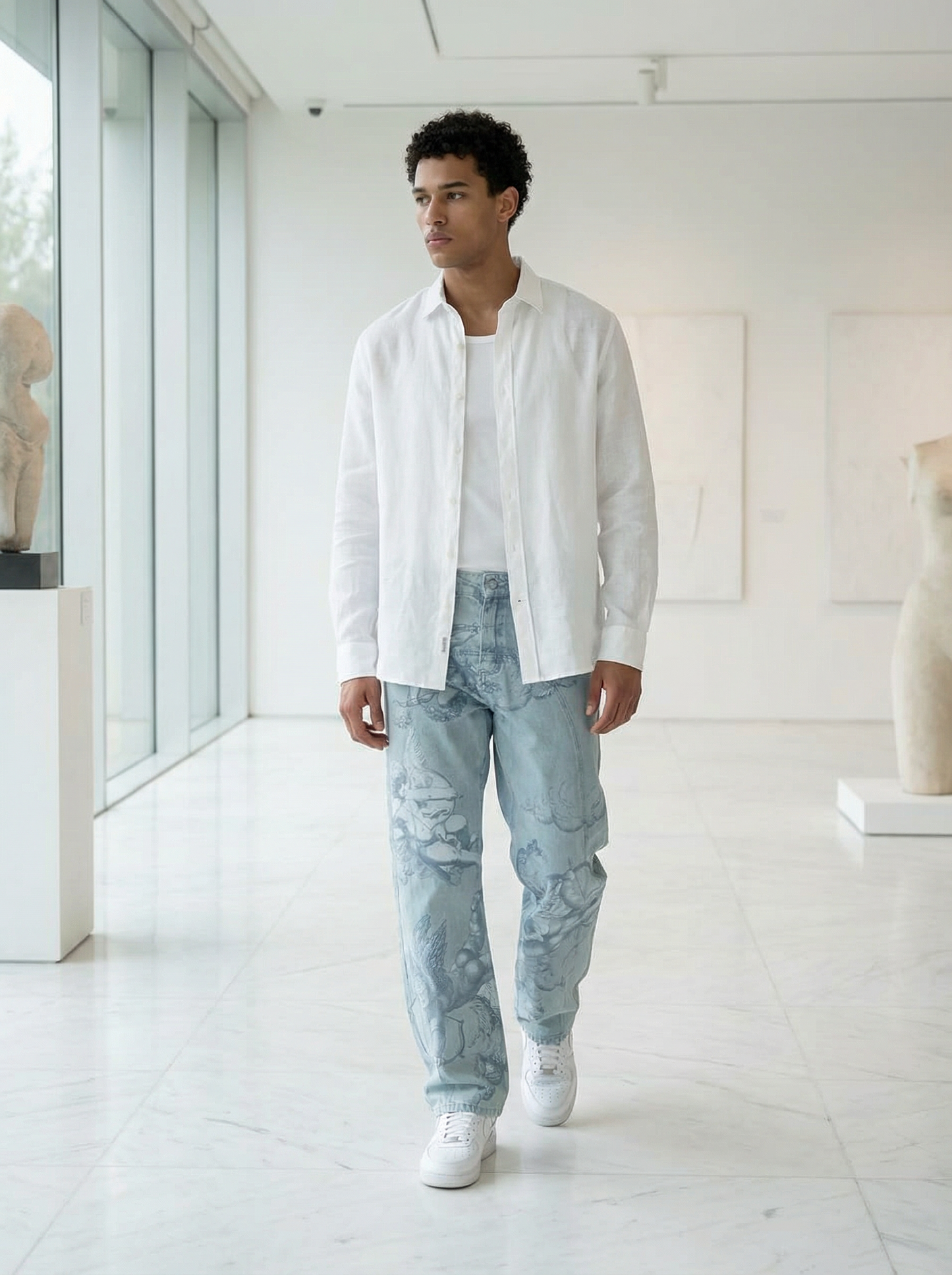 AMOUR WASHED BAGGY JEANS