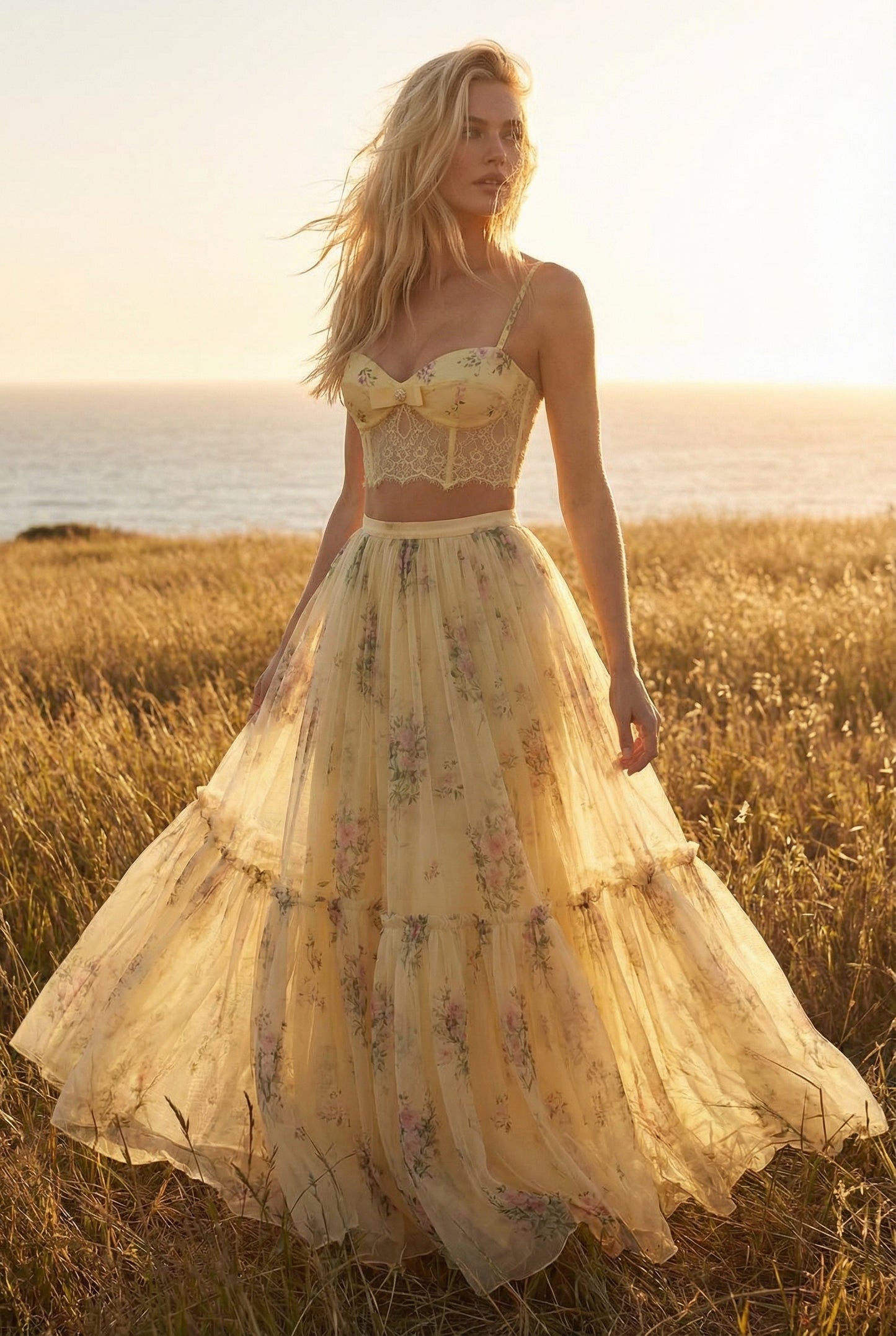 AURÉLIE FLORAL TULLE SKIRT SET