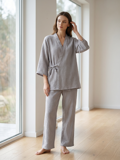 The Yoake Kimono Set — 100% Cotton Pajamas