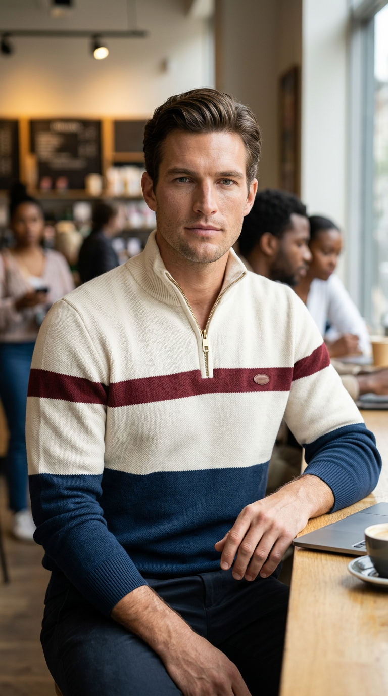 ALDEN CONTRAST QUARTER-ZIP