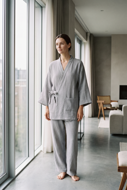 The Yoake Kimono Set — 100% Cotton Pajamas