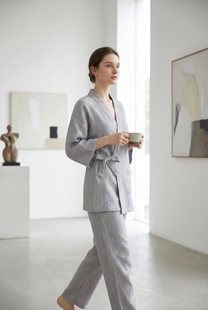 The Yoake Kimono Set — 100% Cotton Pajamas