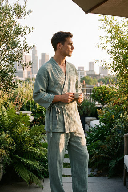 The Yoake Kimono Set — 100% Cotton Pajamas