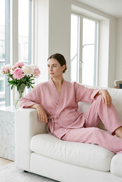 The Yoake Kimono Set — 100% Cotton Pajamas