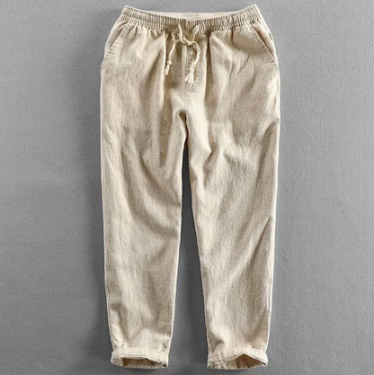 MARINA LINEN DRAWSTRING TROUSERS