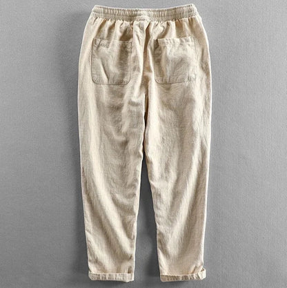 MARINA LINEN DRAWSTRING TROUSERS