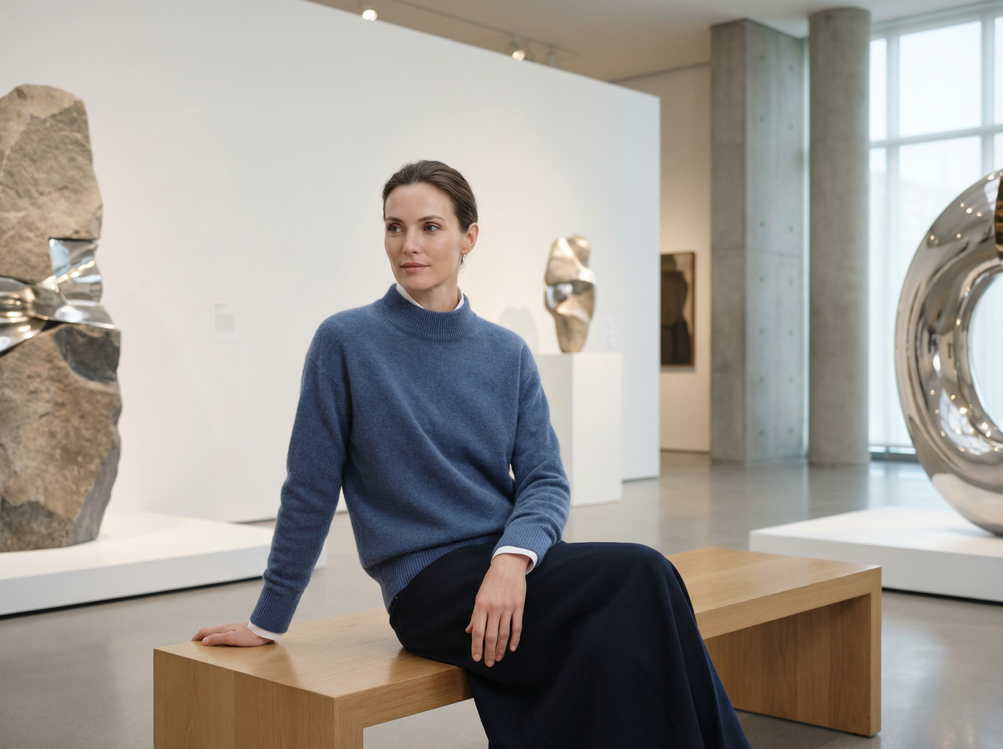 ROWAN CASHMERE SEMI-TURTLENECK SWEATER