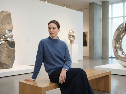 ROWAN CASHMERE SEMI-TURTLENECK SWEATER