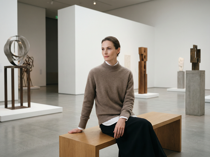 ROWAN CASHMERE SEMI-TURTLENECK SWEATER