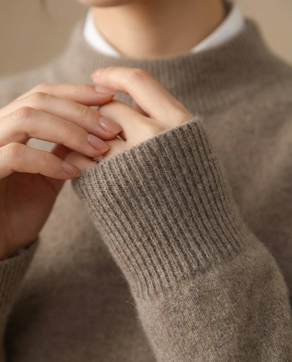 ROWAN CASHMERE SEMI-TURTLENECK SWEATER