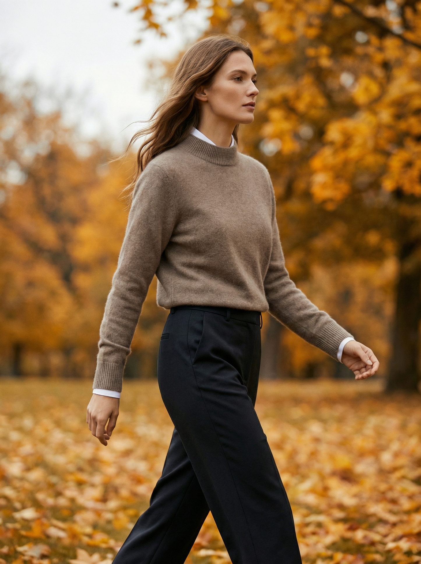 ROWAN CASHMERE SEMI-TURTLENECK SWEATER