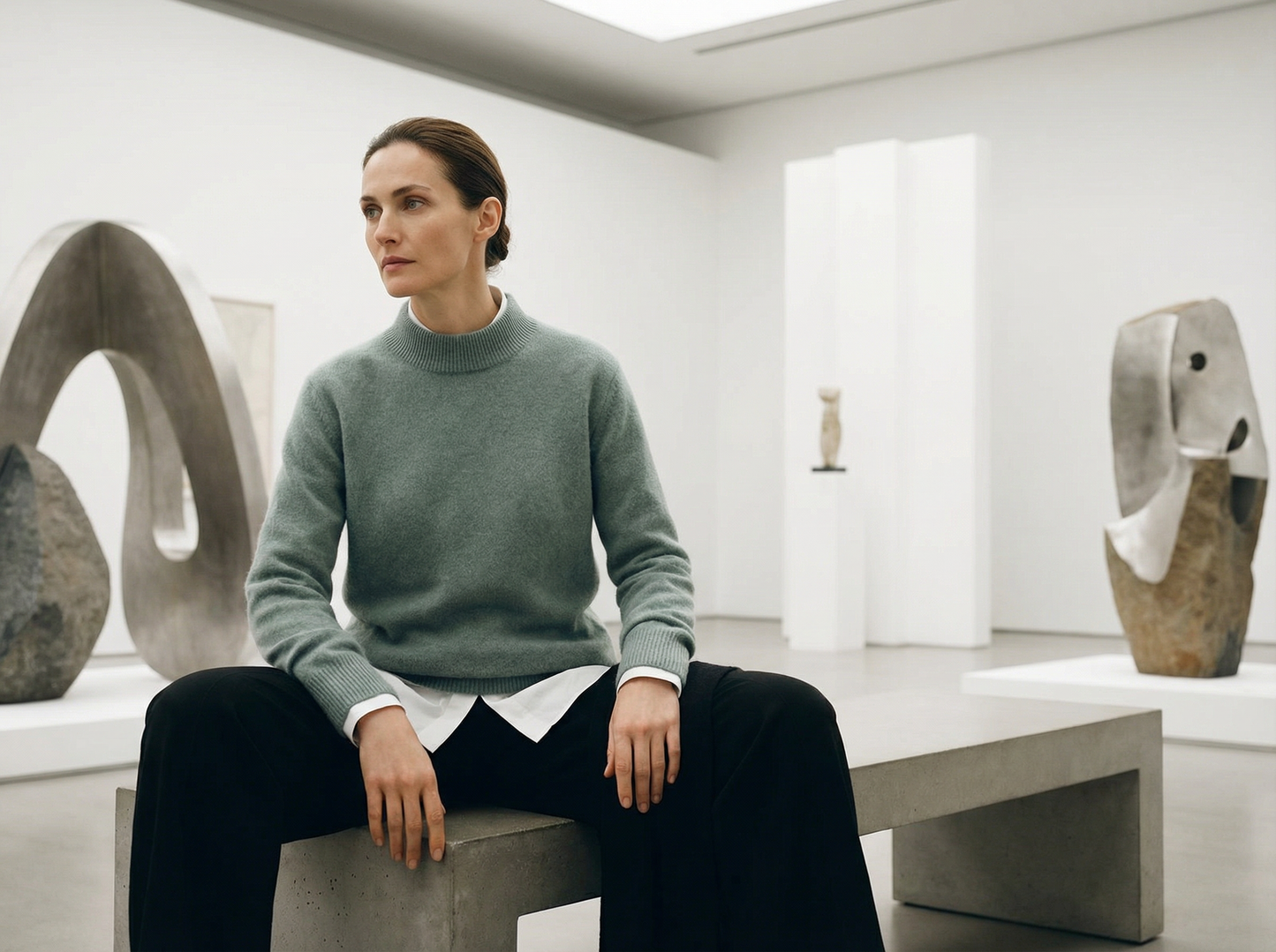 ROWAN CASHMERE SEMI-TURTLENECK SWEATER