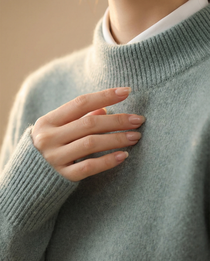 ROWAN CASHMERE SEMI-TURTLENECK SWEATER