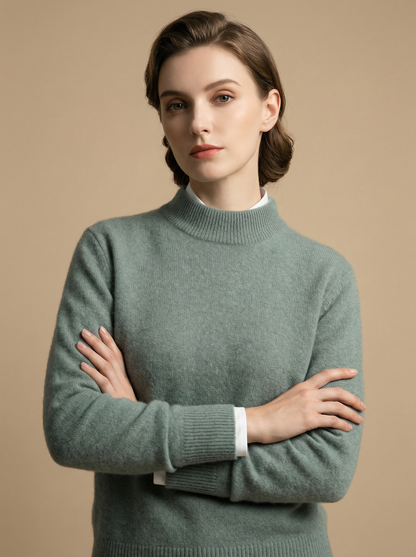 ROWAN CASHMERE SEMI-TURTLENECK SWEATER