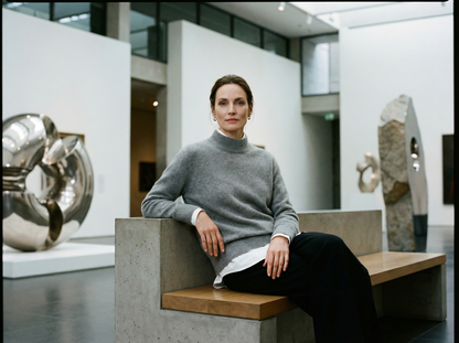 ROWAN CASHMERE SEMI-TURTLENECK SWEATER