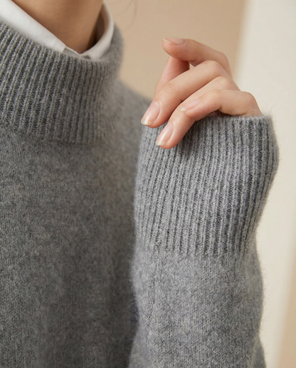 ROWAN CASHMERE SEMI-TURTLENECK SWEATER
