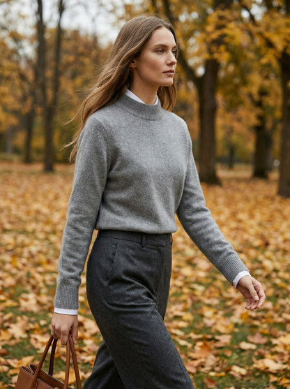 ROWAN CASHMERE SEMI-TURTLENECK SWEATER