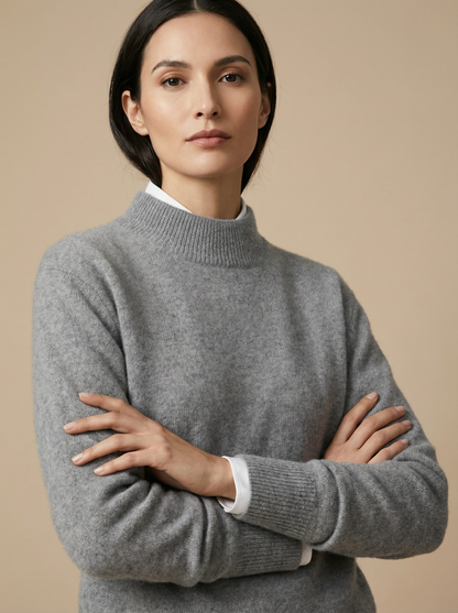 ROWAN CASHMERE SEMI-TURTLENECK SWEATER