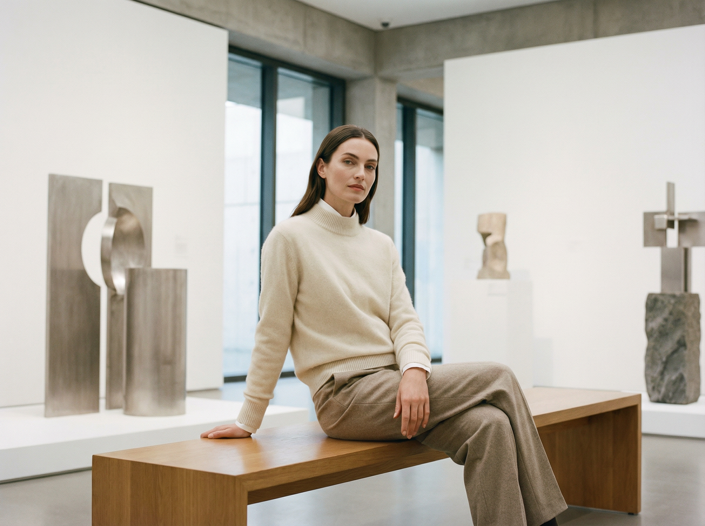 ROWAN CASHMERE SEMI-TURTLENECK SWEATER