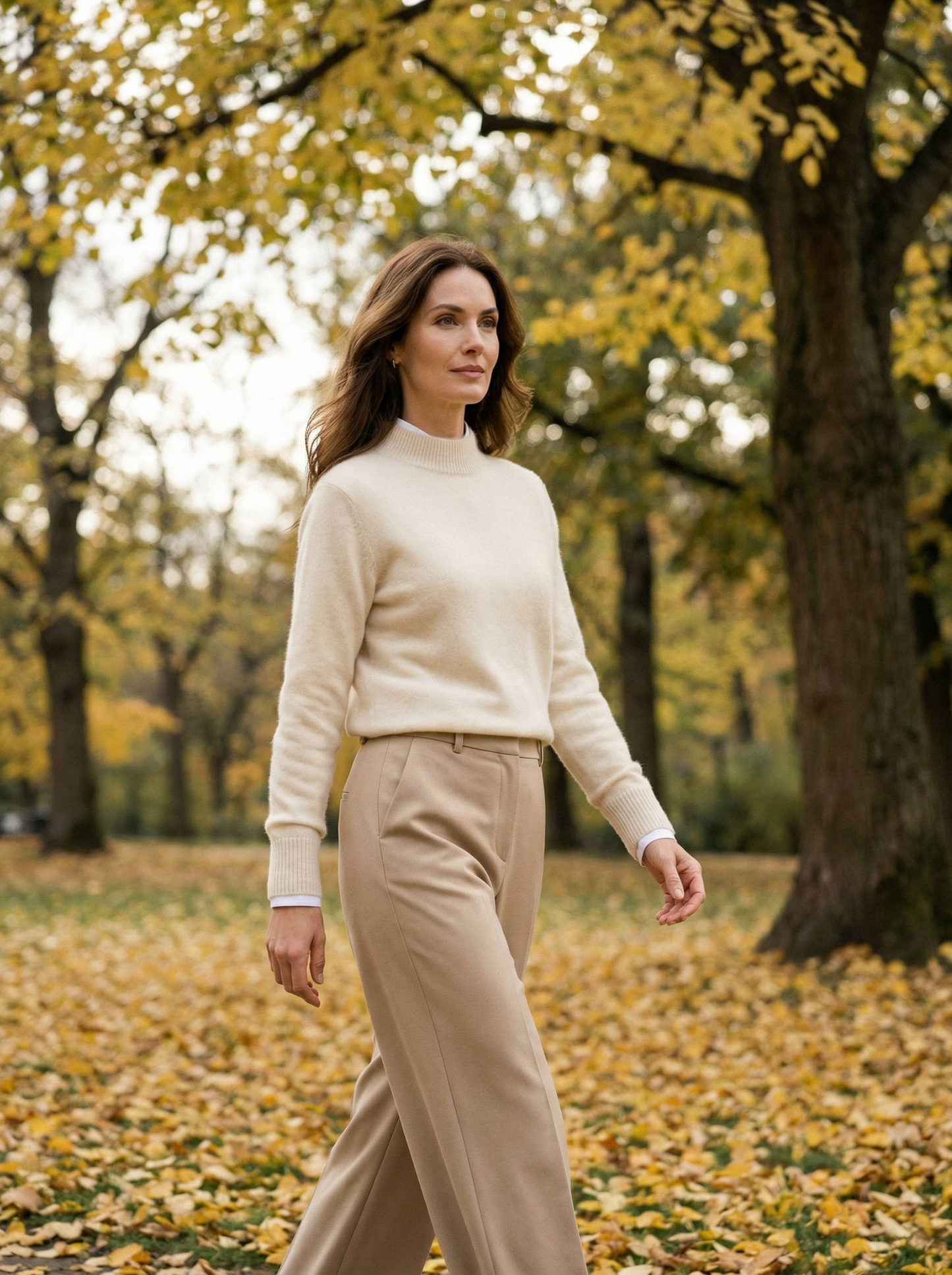 ROWAN CASHMERE SEMI-TURTLENECK SWEATER