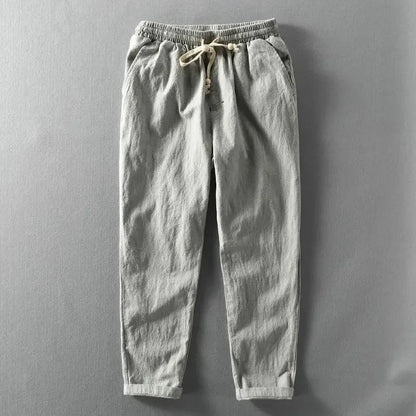 MARINA LINEN DRAWSTRING TROUSERS