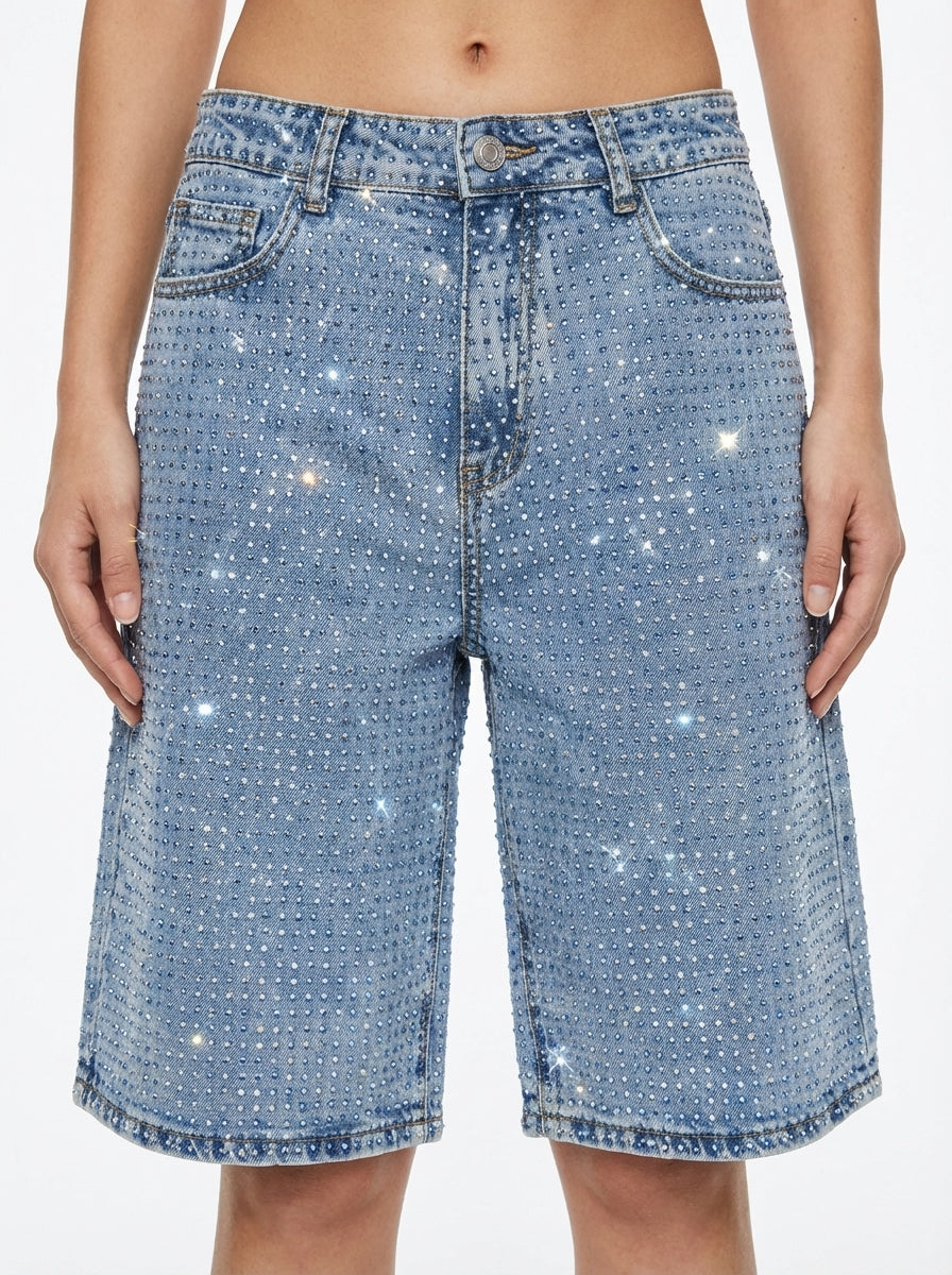 STARLIGHT CRYSTAL DENIM SHORTS
