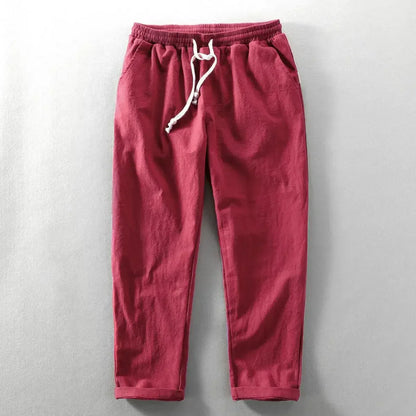 MARINA LINEN DRAWSTRING TROUSERS