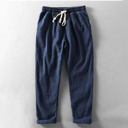MARINA LINEN DRAWSTRING TROUSERS