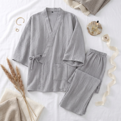 The Yoake Kimono Set — 100% Cotton Pajamas