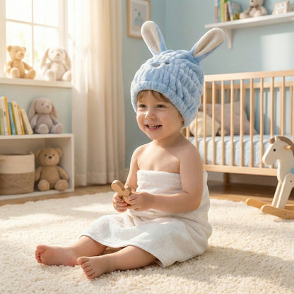 The CloudBunny Hair Turban | Ultra-Soft Coral Fleece Quick-Dry Wrap
