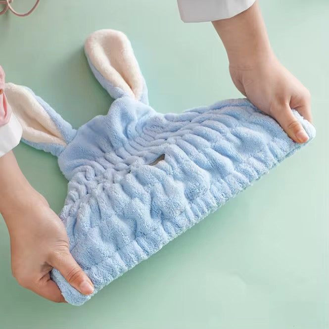 The CloudBunny Hair Turban | Ultra-Soft Coral Fleece Quick-Dry Wrap