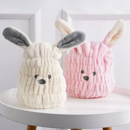 The CloudBunny Hair Turban | Ultra-Soft Coral Fleece Quick-Dry Wrap