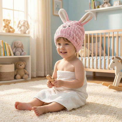 The CloudBunny Hair Turban | Ultra-Soft Coral Fleece Quick-Dry Wrap