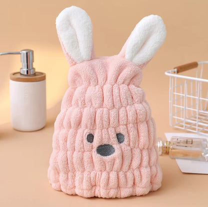 The CloudBunny Hair Turban | Ultra-Soft Coral Fleece Quick-Dry Wrap
