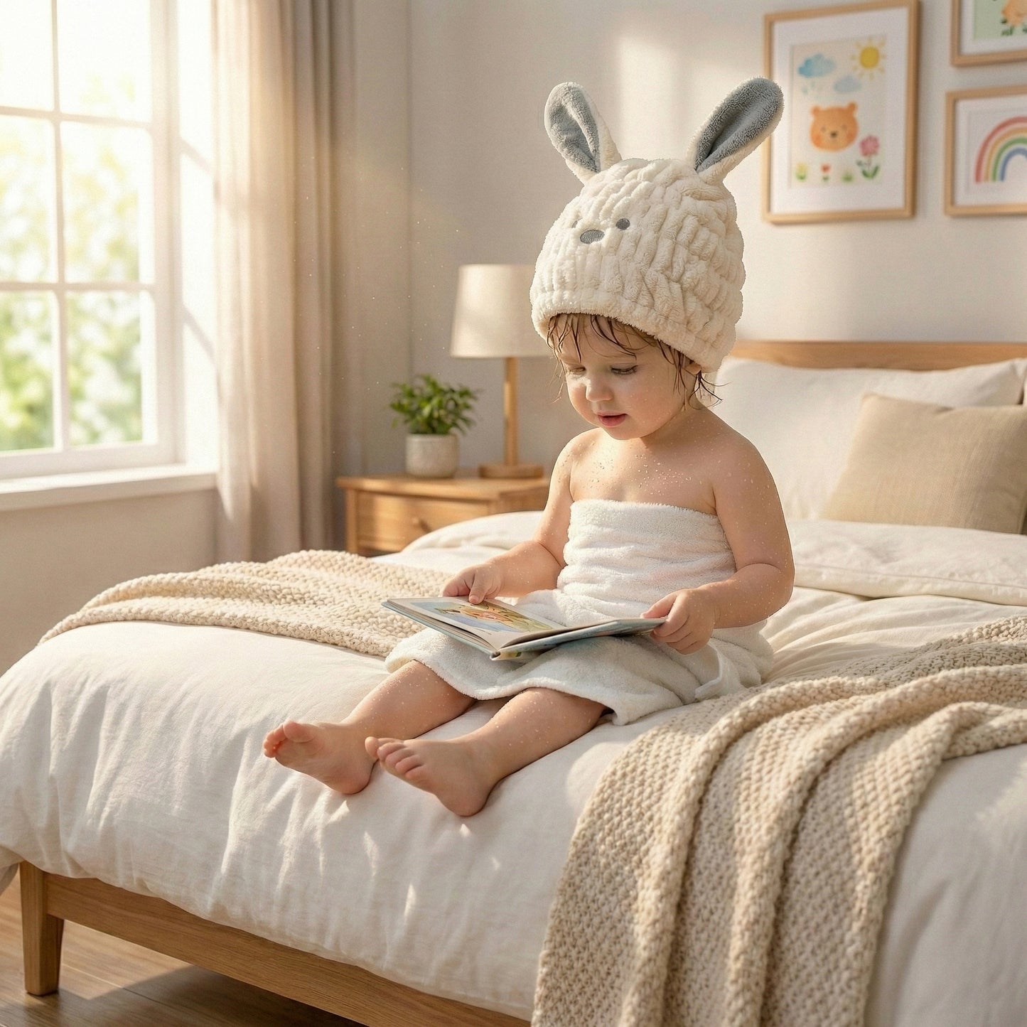 The CloudBunny Hair Turban | Ultra-Soft Coral Fleece Quick-Dry Wrap