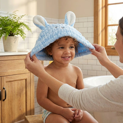 The CloudBunny Hair Turban | Ultra-Soft Coral Fleece Quick-Dry Wrap
