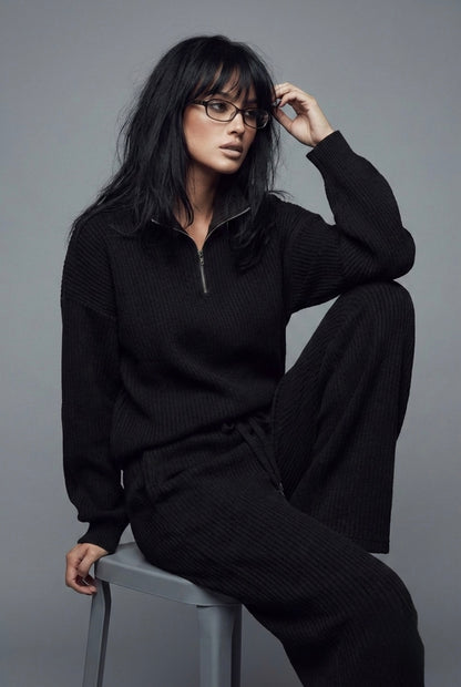 The Signature Ribbed Quarter-Zip Set