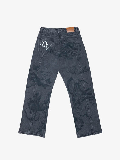 AMOUR WASHED BAGGY JEANS