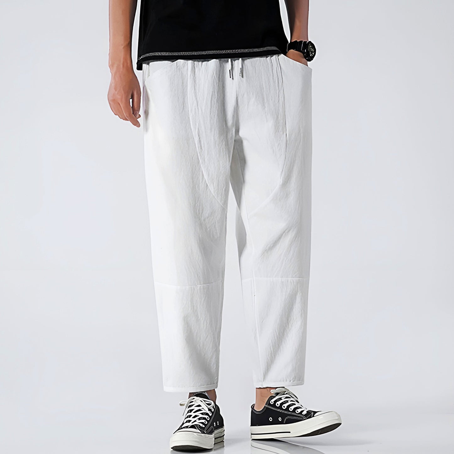 CITYLINE CROPPED COTTON TROUSERS