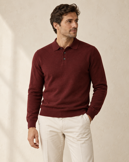 Long Sleeve Knitted Polo — styled view
