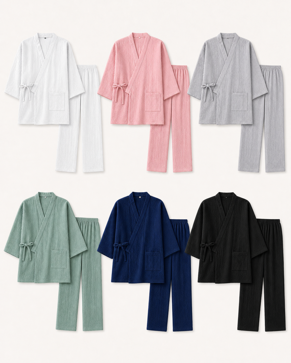 All six colours of the Yoake Set shown in a flat-lay grid